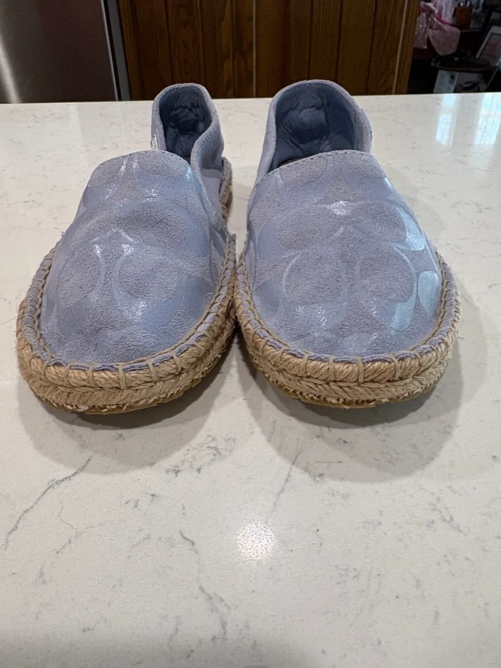Coach Light Blue Canvas Espadrille Slip-Ons - Picture 5 of 9